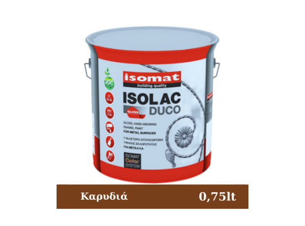  Isomat Βερνικόχρωμα Διαλύτου Isolac Duco 0.75lt Καρυδιά Γυαλιστερό