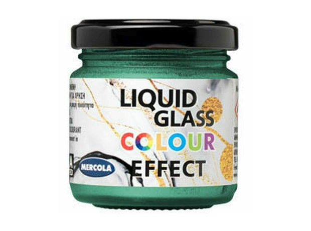 Mercola Liquid Glass Colour Metallic Effect Χρωστικη για Υγρο Γυαλι Πράσινο Μεταλλικο Παστα 90ml