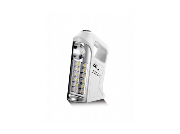 Φακός LED Επαναφορτιζόμενος Λευκός Με Χειρολαβή 7W 6400K 10Hour
