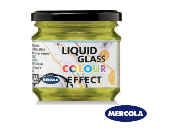 Mercola Liquid Glass Colour Pearl Effect Χρωστικη για Υγρο Γυαλι Κίτρινη Περλε Πάστα 90ml