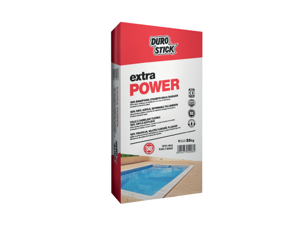 Durostick Extra Power Κόλλα Πλακιδίων Λευκή 25kg