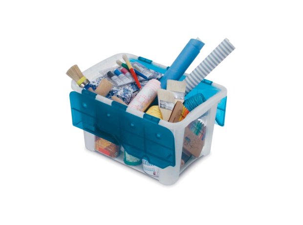 Κουτί αποθήκευσης πλαστικό Ηome Box 25lt Ocean Διαφανές