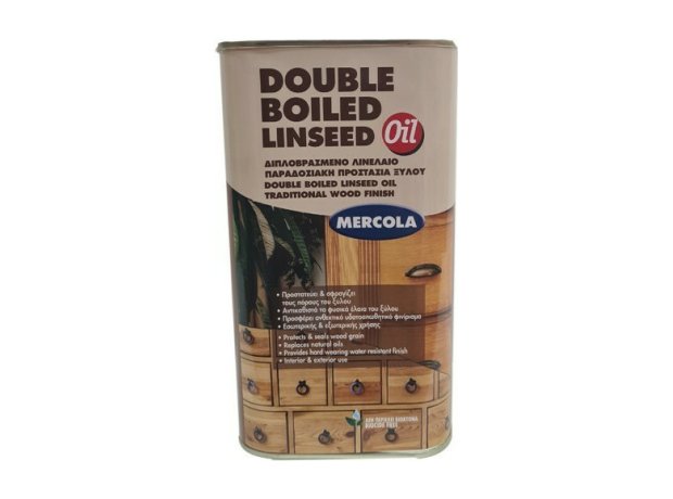 Mercola Double Boiled Linseed Oil Λάδι Εμποτισμού Διαλύτου Άχρωμο 2.5lt