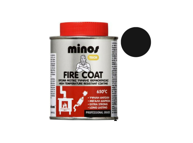 Minos Fire Coat Βερνικόχρωμα Υψηλής Θερμοκρασίας Μαύρο 750ml
