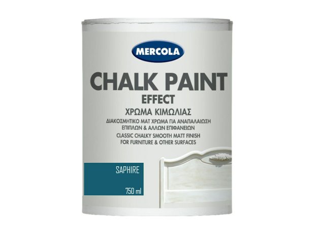 Mercola Chalk Paint Effect Χρώμα Κιμωλίας Sapphire Μπλε 750ml