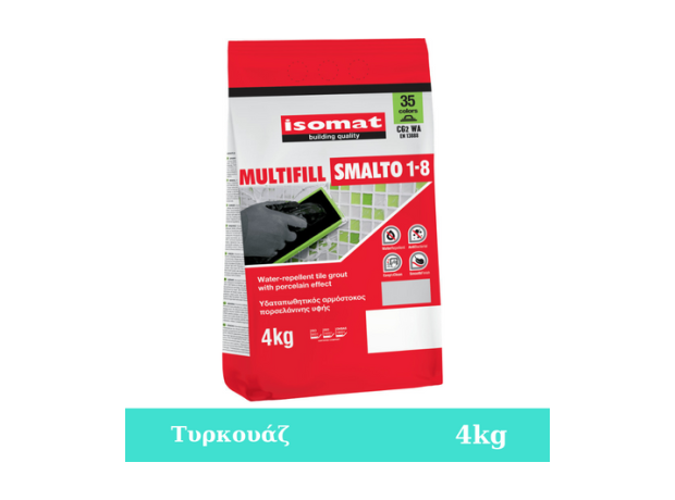 Isomat Multifill Smalto 1-8, 4kg Τυρκουάζ Αρμόστοκος πορσελάνης