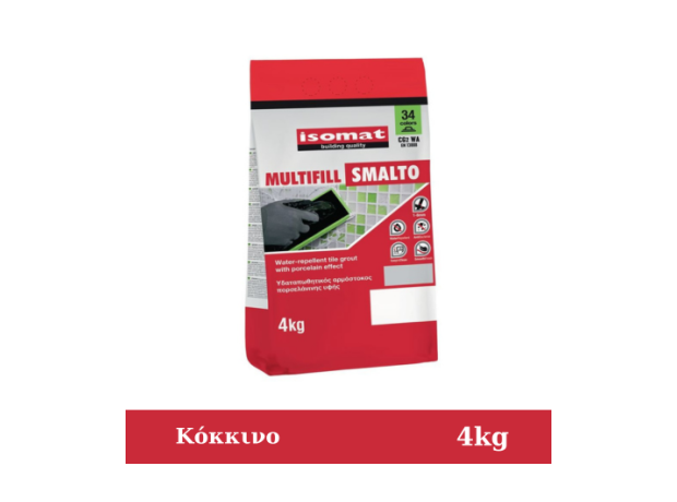 Isomat Multifill Smalto 1-8 Αρμόστοκος Κόκκινο 4kg
