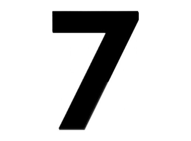 Πινακίδα ABS Αριθμός "7" Αλουμίνιο 70x85mm Μαύρο