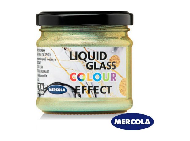 Mercola Liquid Glass Colour Pearl Effect Χρωστικη για Υγρο Γυαλι Χρυσή Περλε Σκόνη 90ml