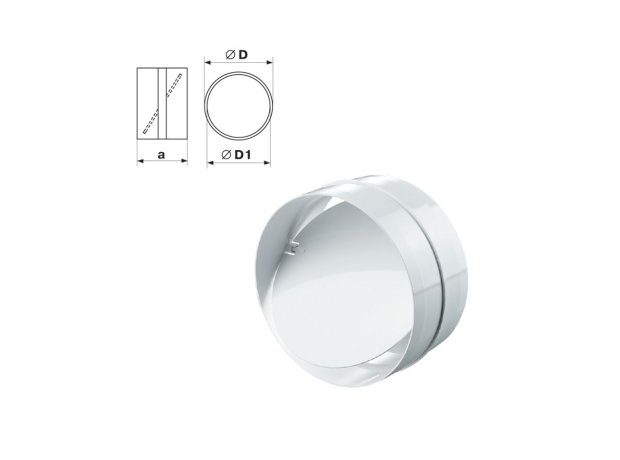 Βαλβίδα αναστροφής πλαστική λευκή Φ100mm