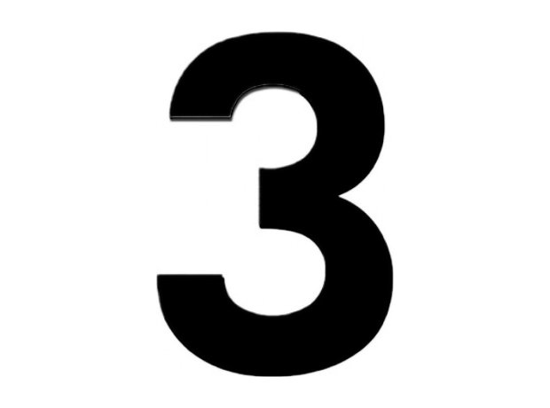 Πινακίδα ABS Αριθμός "3" Αλουμίνιο 70x85mm Μαύρο