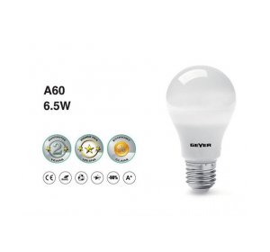 LED A60 E27 6.5W LM 500 4000K  Λευκό Ψυχρό