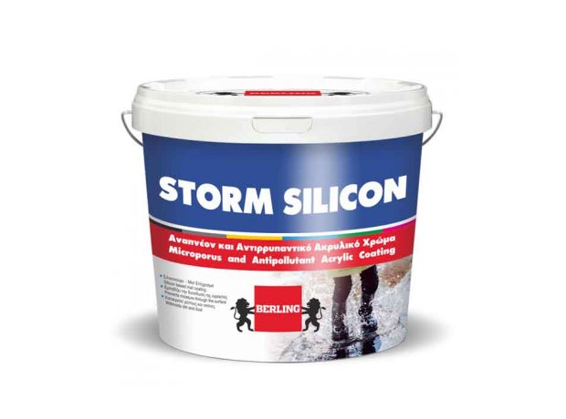 STORM SILICON Λευκό 3lt-Ακρυλικό αντιρρυπαντικό χρώμα