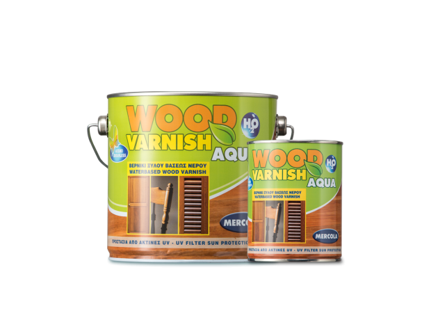 Mercola Wood Varnish Aqua Βερνίκι Επιφάνειας Πολυουρεθάνης Νερού Άχρωμο Γυαλιστερό 375ml