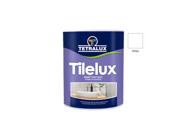 TILELUX Σατινέ λευκό χρώμα νερού για πλακάκια 750ml