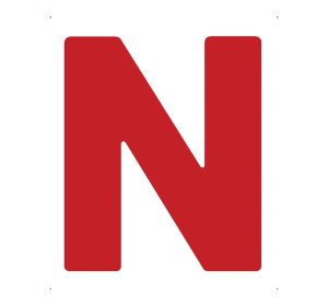 Πινακίδα σήμανσης αυτοκόλλητη "N"