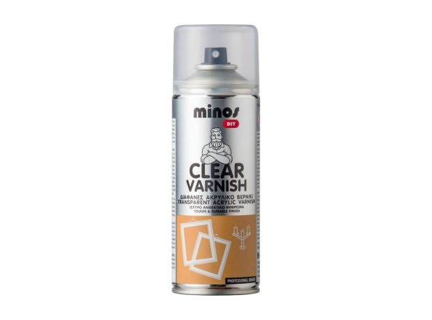 Minos Spray Σπρέι Βερνίκι Clear Varnish Ακρυλικό με Ματ Εφέ Διάφανο 400ml