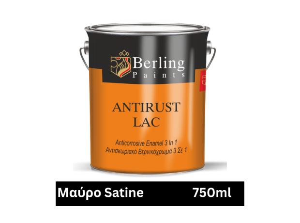 ANTIRUST LAC 750ml Μαύρο Σατινέ Αντισκωριακό χρώμα
