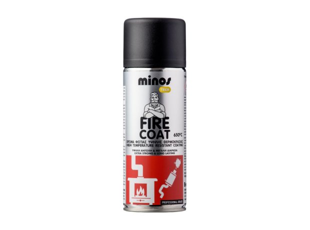 Minos Spray Σπρέι Βαφής Fire Coat Υψηλής Θερμοκρασίας Ασημί 400ml