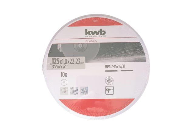 KWB Δίσκος Κοπής Inox Σετ 10 Τεμάχια Μεταλλική Κασετίνα 125x1mm
