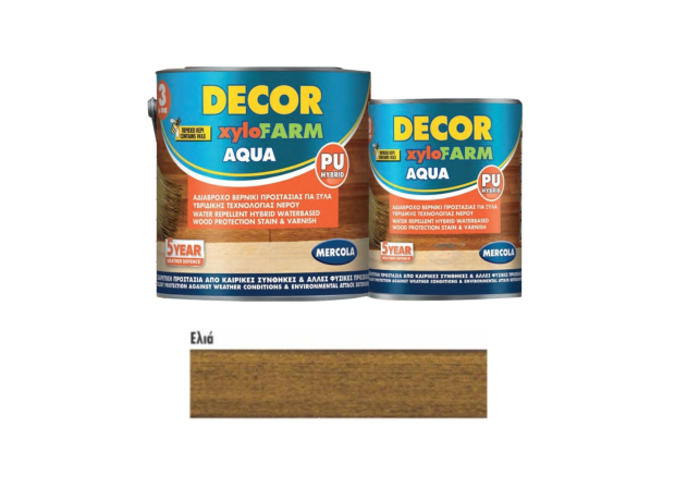 Mercola Decor Xylofarm Aqua Βερνίκι Εμποτισμού Πολυουρεθάνης Νερού Ελιά Σατινέ 2.5lt