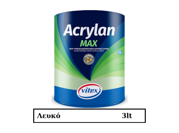 Acrylan Max 3lt Λευκό Νανο-ακρυλικό χρώμα