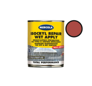 Mercola Isocryl Repair Wet Apply Ελαστομερές Ακρυλικό Επαλειφόμενο Στεγανωτικό Πολυουρεθάνης 0.75lt Κεραμιδί