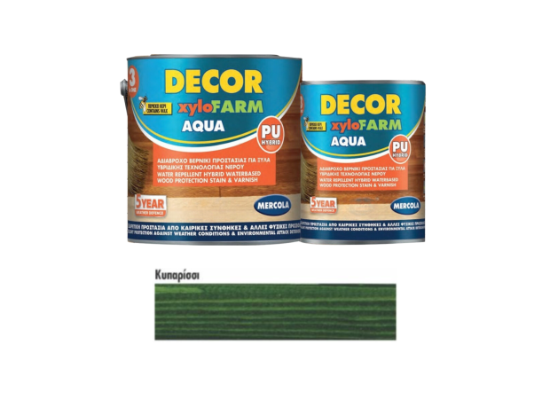 Mercola Decor Xylofarm Aqua Βερνίκι Εμποτισμού Πολυουρεθάνης Νερού Κυπαρισσί Σατινέ 2.5lt