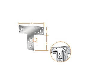 Λαμάκι σύνδεσης ταφ γαλβανιζέ 160 x 98 x 45mm